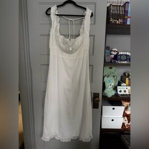 Free People Moon Eyes White Midi Maxi Dress White XL